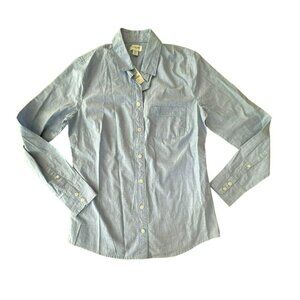 J Crew Factory Blue Button Up Shirt Size XS Long Sleeve New NWT Womens
